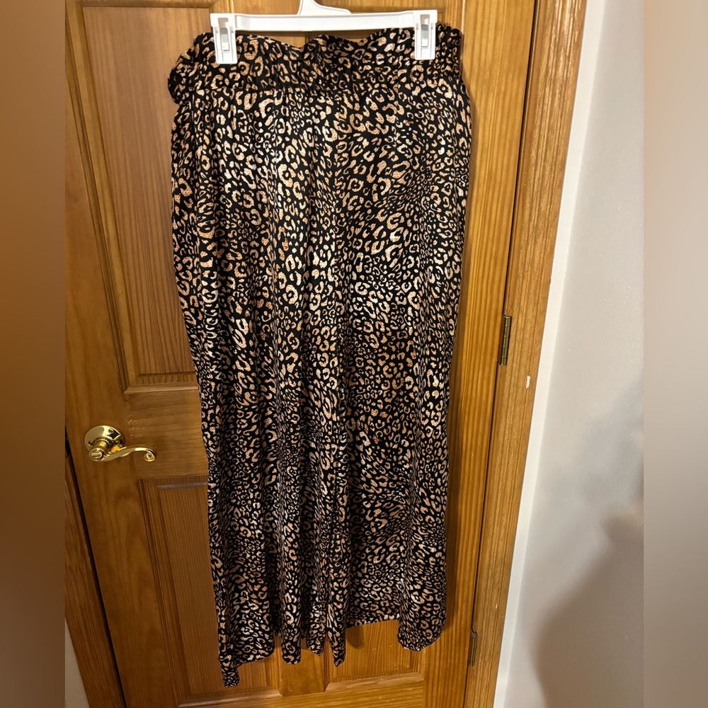 Express Leopard Silk Wide Leg Pants